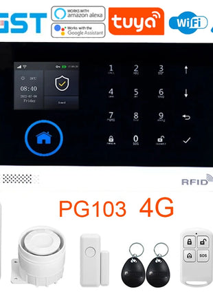 Accessori per allarme intelligente PGST 433 MHz, connessione WIFI GSM、 Sensore porta, kit allarme di sicurezza domestica wireless