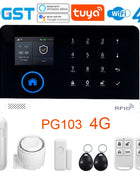 PGST 4G Tuya Smart Home Alarm System, WiFi 433MHz Wireless Home Security Alarm Combo Set