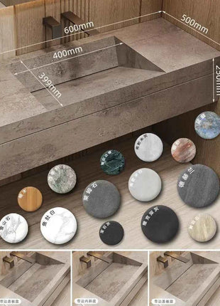 Seamless Stone Vanity Set, One-Piece Basin Bathroom Cabinet , SingleDouble Sink, Stain Resistant & Durable, Customizable