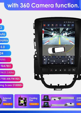 9.7" Hizpo CarPlay Android Car Radio for Opel Astra J Buick Verano 2009 - 2015 Tesla Style Screen GPS DSP 360CAM  Snapdragon6115