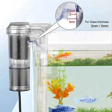 Wall-hanging Filter For Fish Tanks USB plug Mini Aquarium Filter Pump 250H/L Suitable For Fish Tanks Below 30cm,2.5W DC 5V