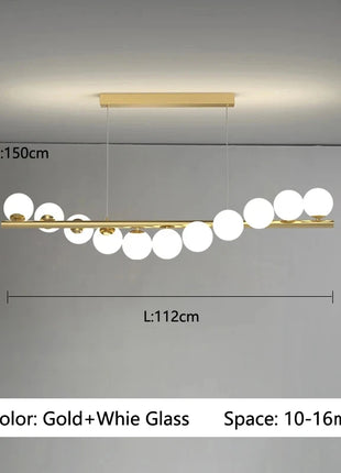 Lampadario a Sospensione LED in Vetro Stile Nordico Italiano, Decorazione per Casa, Sala da Pranzo, Cucina, Moderno Lampadario da Soffitto per Bar e Soggiorno