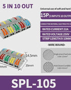 1 In Multiple Out Push-in Electrical Wire Connector Terminal Block Universal Fast Wiring Cable Connectors For Cable Connection