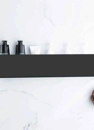 Black Bathroom Organizer Shelf With Hooks Aluminum Kitchen Decoration Shelves On Wall Shower Storage Rack Wall Mount
