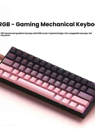 K61 USB Mini Mechanical Gaming Wired Keyboard Hot-Swappable Mechanical Keyboard Detachable Cable