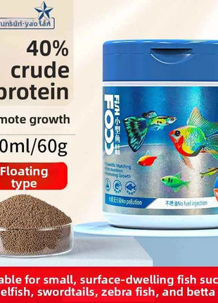 SUNSUN Premium Small Granule Fish Food for Guppies and Tetras, Color Enhancing & Complete Nutrition for Small Tropical Fish