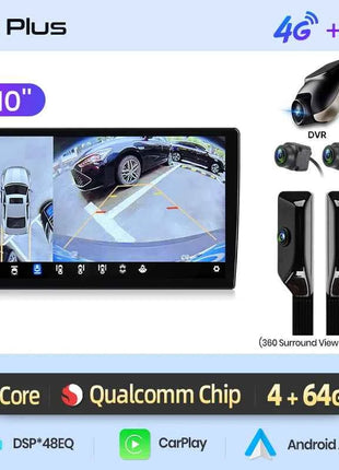 Junsun Qualcomm 8-Core 360 View Camera Universal Stereo 7" 9" 10" Car Radio CarPlay Android Auto Multimedia Player GPS DSP WiFi