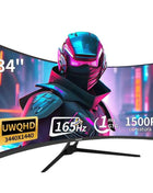 Gawfolk Curved Gaming Monitor 34-inch UWQHD 3440x1440P, 1500R Ultra-Wide PC screen 165Hz, curved computer screen, VA screen pane