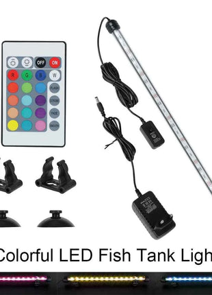 Fish Tank Light Bar 5050 RGB LED 28cm 48cm Waterproof Aquarium Submersible Lamp Remote Control 16 Kinds of Colors EU Plug