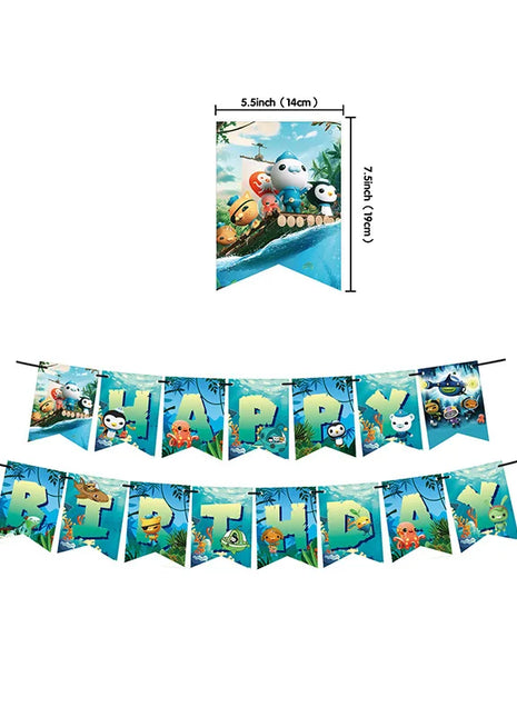 Decorazioni per Feste di Compleanno per Bambini Octonauts, Palloncini in Alluminio, Piatti di Carta, Sfondo con Capitano Oceanico, Pirata, Pinguino, Barnacles, Peso