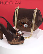 Fashion African Shoes and Evening Bag Italian Design Women's Shoes New Style High Heels Comfortable Ladies Shoes and Handbags