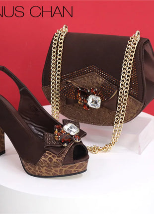 Fashion African Shoes and Evening Bag Italian Design Women's Shoes New Style High Heels Comfortable Ladies Shoes and Handbags