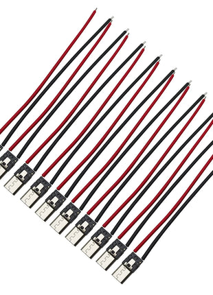 2/5/10 Pezzi Connettore USB Tipo C 10cm a 2 Pin Maschio e Femmina per Saldatura, Presa di Ricarica USB-C per Porte di Ricarica di Telefoni Cellulari