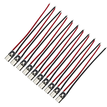 2/5/10 Pezzi Connettore USB Tipo C 10cm a 2 Pin Maschio e Femmina per Saldatura, Presa di Ricarica USB-C per Porte di Ricarica di Telefoni Cellulari