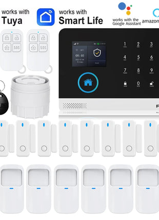 Telecamera di monitoraggio PIR Sistema di allarme di sicurezza WiFi GSM Alexa Tuya Smart Life Thief Invasion Sistema di sicurezza di allarme domotico