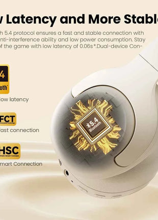 HAYLOU S30 Wireless Bluetooth 5.4 Headphones 43dB Adaptive Noise Cancelling Headsets 40mm Dynamic Driver 80H Playtime Earphones