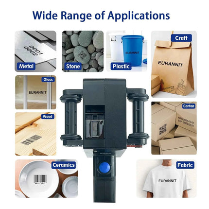 EURANNIT E14 Portable Handheld Inkjet Printer Non-encrypted Mini Printer Text QR Barcode Image Logo Date Coding Machine
