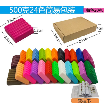 24 colori argilla polimerica Fimo fai da te set di argilla morbida stampaggio forno artigianale cottura blocchi di argilla giocattolo per l'educazione precoce per i bambini
