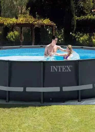 Piscina Intex Grande da Esterno con Telaio Rinforzato, Piscina Familiare per Casa e Bambini, Piscina Pieghevole da Giardino