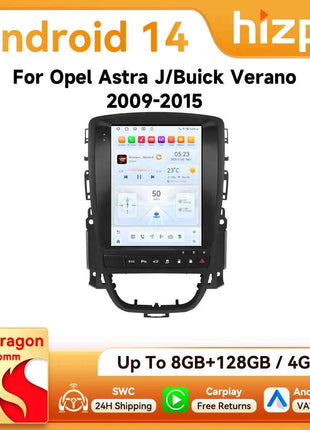 9.7" Hizpo CarPlay Android Car Radio for Opel Astra J Buick Verano 2009 - 2015 Tesla Style Screen GPS DSP 360CAM  Snapdragon6115