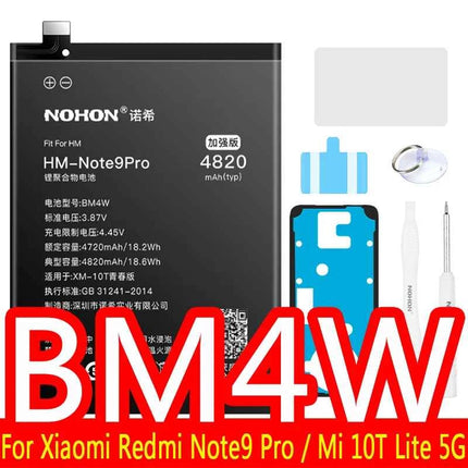 NOHON BM53 BM3L BM4E BM47 Battery For Xiaomi Mi 10T Pro Lite 9T 11T 8 9 10 10S 11 12 12X Max3 Mix 4 2 2S POCO F1 F2 Pro F3 M3 A3
