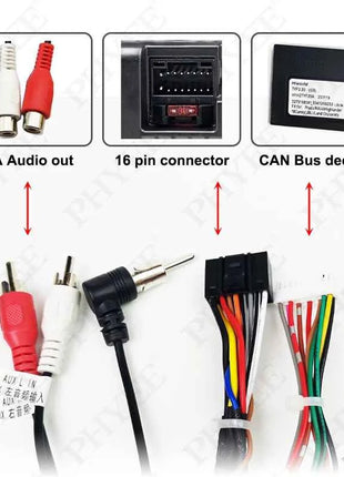 [Doppio 20 pin] Decodificatore CAN Bus cablaggio, supporto amplificatore SWC e JBL, Android 16 pin, per Toyota Prado Prius Camry Highlander