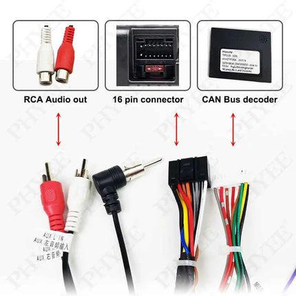 [Doppio 20 pin] Decodificatore CAN Bus cablaggio, supporto amplificatore SWC e JBL, Android 16 pin, per Toyota Prado Prius Camry Highlander