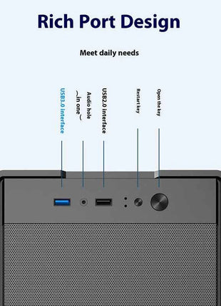 Power Train Flying  PC Case MATX Mini-ITX Chassis SFX/ATX Power Supply Desktop Portable Computer Case U3 port Iron net Panel
