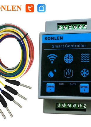 KONLEN Tuya Water Level Sensor WIFI Smart Home Leakage Flood Alarm Controller Meter Pool Vape Tank Flow Detector Leak Protection
