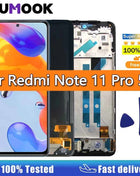 Schermo AMOLED per Xiaomi Redmi Note 11 Pro 5G Display LCD Touch Assemblea di schermo per Redmi Note 11 Pro 5G 21091116 Io, 2201116 SG