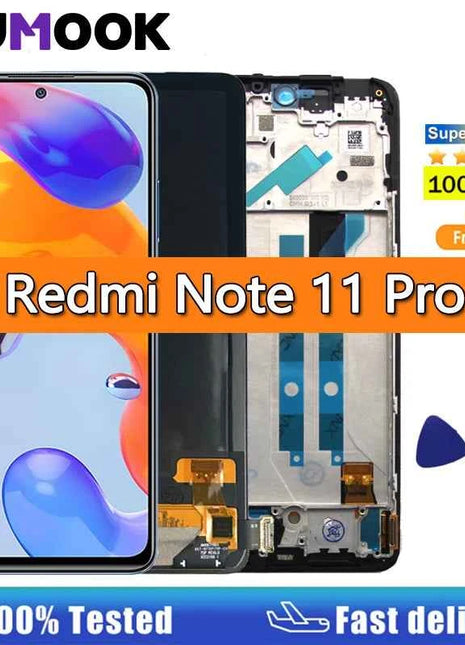 Schermo AMOLED per Xiaomi Redmi Note 11 Pro 5G Display LCD Touch Assemblea di schermo per Redmi Note 11 Pro 5G 21091116 Io, 2201116 SG