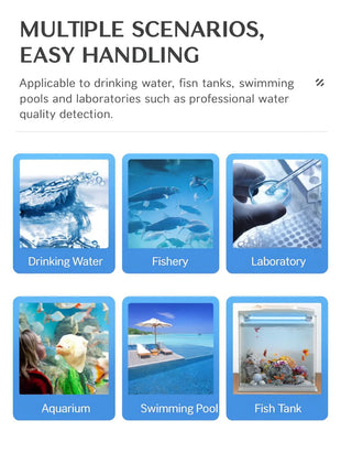 50 pz/set Strisce reattive PH cloro, carta reattiva acqua 3 in 1, strumento multiuso per durezza per piscina, SPA, acquario