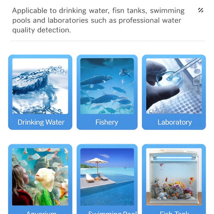 50 pz/set Strisce reattive PH cloro, carta reattiva acqua 3 in 1, strumento multiuso per durezza per piscina, SPA, acquario