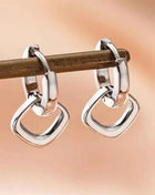 Orecchini Pendenti Huitan con Diamanti per Donna, Accessori Affascinanti in Acciaio Inossidabile per Matrimoni e Feste, Gioielli Geometrici Versatili alla Moda