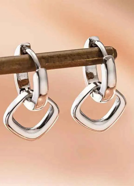 Orecchini Pendenti Huitan con Diamanti per Donna, Accessori Affascinanti in Acciaio Inossidabile per Matrimoni e Feste, Gioielli Geometrici Versatili alla Moda