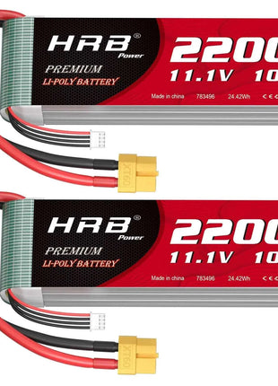 HRB 3S Lipo Battery 11.1V 2200mah 100C XT60 For Axial SCX10 Airplanes FPV Drone Racing Car Boat RC Parts