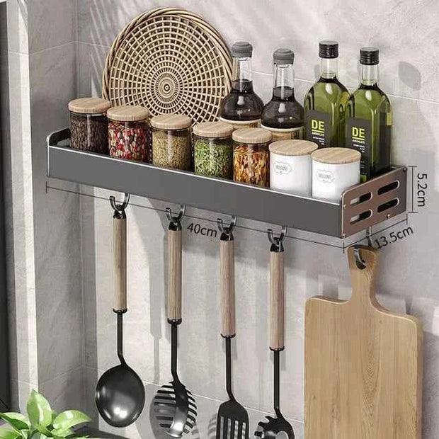 Portaspezie da Parete con Dispenser Olio e Aceto - Organizer Cucina