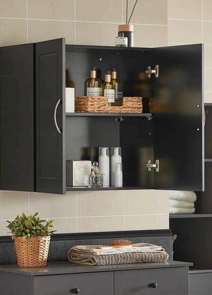 SoBuy FRG231 Hanging wardrobe Bath wardrobe with Two Doors Kitchen wardrobe Medicine wardrobe Closet Bathroom furniture