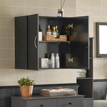 SoBuy FRG231 Hanging wardrobe Bath wardrobe with Two Doors Kitchen wardrobe Medicine wardrobe Closet Bathroom furniture
