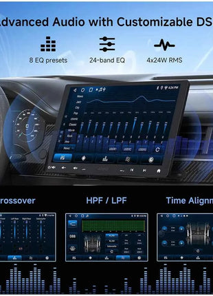 10 inch Android Car Stereo Single 1 Din Retractable Screen Apple CarPlay Android Auto 1Din Car Bluetooth Radio Head Unit