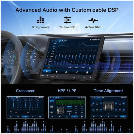 10 inch Android Car Stereo Single 1 Din Retractable Screen Apple CarPlay Android Auto 1Din Car Bluetooth Radio Head Unit