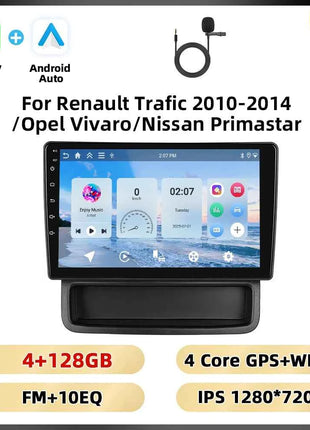 Podofo 10.1'' 8Core Car Audio For Renault Trafic 2010-2014/ Opel Vivaro/Nissan Primastar Carplay Android Auto Qualcomm DSP RDS