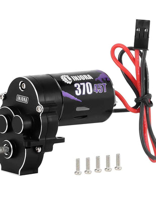 INJORA CNC Aluminum Complete Transmission with 370 Brushed Motor 45T for 1/18 RC Crawler TRX4M Upgrade