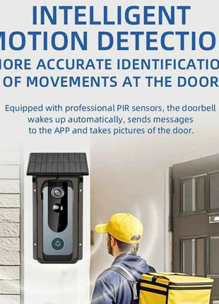 Campanello senza fili Copertura solare per carica pioggia Porta digitale Peephol Tuya Wifi Telecamera di sicurezza Citofono Video Smart Ring Campanello per porta