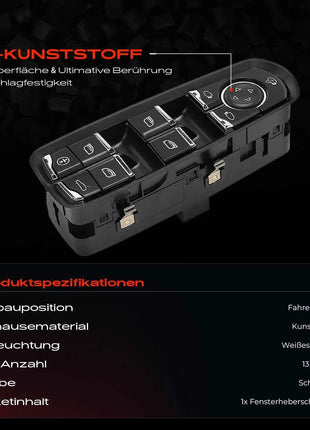 Interruttore Alzacristallo Elettrico Frankberg 1x per Porsche Cayenne 92A Macan 95B 7PP959858HDML 7PP959858MDML