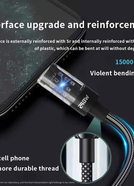 Cavo in nylon da 240 W Cavo di ricarica super veloce USB tipo C per Samsung Xiaomi Huawei Honor Display digitale a LED Cavo dati per caricabatterie rapido