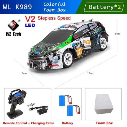 WLtoys K989 1:28 4WD 2.4G Mini RC Racing Car High Speed Off-Road Remote Control Drift Toys Alloy Vehicle for Children Kids Gift