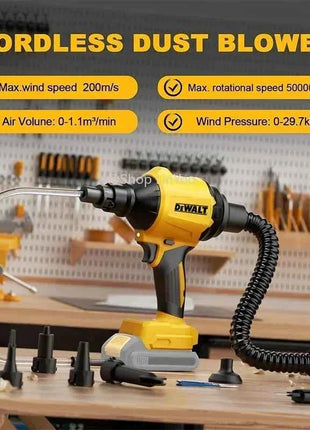 Soffiatore d'aria senza fili Dewalt Brushless con ugello, pistola multifunzione per la rimozione della polvere e gonfiatore (senza batteria)