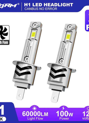 XSTORM H1 LED Lights Bulbs Canbus 60000LM 100w H3 H7 LED Headlight With Fan H1 Turbo Lamps Car Headlights Plug & Play 6000K 12V