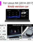 Nunoo Android 14 CarPlay Auto Radio For Lexus NX NX200 NX200T NX300h 2014-2021 Multimedia Navigation GPS DSP 4G WiFi